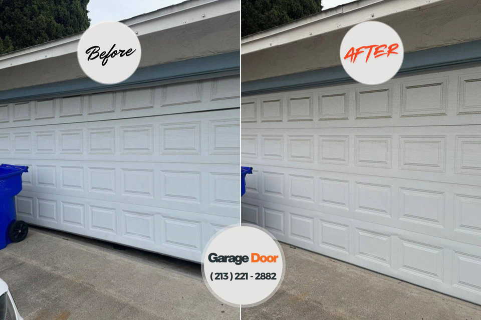 Before and after: garage door repair Alturas, CA